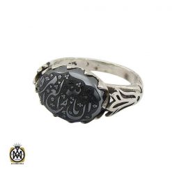 انگشتر حدید سینی با حکاکی ان الله بالغ امره مردانه - کد 8363 انگشتر حدید سینی با حکاکی ان الله بالغ امره مردانه - کد 8363