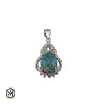 1 مدال فیروزه نیشابوری زنانه طرح فرنوش - کد 3106