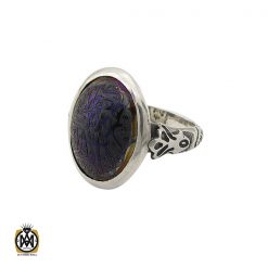 انگشتر حدید سینی با حکاکی ذکر صلوات مردانه - کد 8368 انگشتر حدید سینی با حکاکی ذکر صلوات مردانه - کد 8368