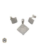 سرویس نقره زنانه پر نگین طرح هديه - کد 7091