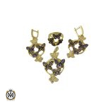 سرویس نقره زنانه طرح طراوت پر رنگ - کد 7098