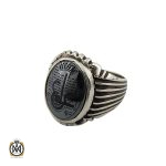 1 انگشتر حدید سینی با حکاکی عین علی مردانه - کد 8374