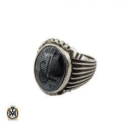 انگشتر حدید سینی با حکاکی عین علی مردانه - کد 8374 انگشتر حدید سینی با حکاکی عین علی مردانه - کد 8374