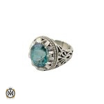 انگشتر توپاز سبز مردانه خوش رنگ - کد 8542