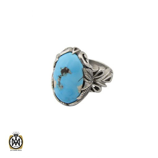 1 انگشتر فیروزه نیشابور مردانه ارزشمند - کد 8581 - تصویر 1