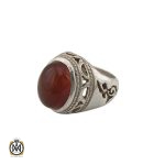 انگشتر عقیق یمن مردانه رکاب طرح یا علی - کد 8582