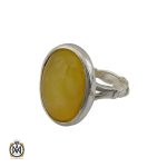 انگشتر عقیق زرد با حکاکی شرف الشمس مردانه - کد 8385