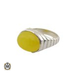 انگشتر عقیق زرد با حکاکی شرف الشمس مردانه - کد 8387