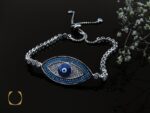 دستبند نقره زنانه طرح چشم زخم - کد 1076 - تصویر 6