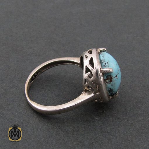 2 انگشتر فیروزه نیشابور زنانه طرح سارینا - کد 2073 - تصویر 2