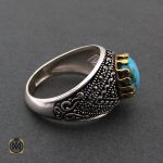 2 انگشتر فیروزه نیشابوری مردانه - کد 8389 - تصویر 2