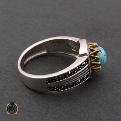 انگشتر فیروزه نیشابوری مردانه - کد 8390 انگشتر فیروزه نیشابوری مردانه - کد 8390
