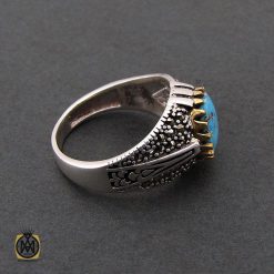 انگشتر فیروزه نیشابوری مردانه - کد 8391 انگشتر فیروزه نیشابوری مردانه - کد 8391