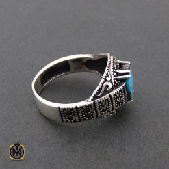 انگشتر فیروزه نیشابوری مردانه - کد 8396 انگشتر فیروزه نیشابوری مردانه - کد 8396