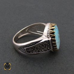 انگشتر فیروزه نیشابوری مردانه - کد 8398 انگشتر فیروزه نیشابوری مردانه - کد 8398