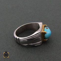 انگشتر فیروزه نیشابوری مردانه - کد 8399 انگشتر فیروزه نیشابوری مردانه - کد 8399