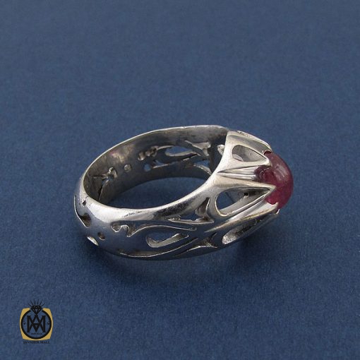 انگشتر یاقوت سرخ آفریقایی مردانه اصل و خوش رنگ - کد 8408 - تصویر 2