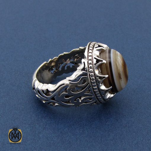 انگشتر عقیق باباقوری مردانه - کد 8410 - تصویر 2