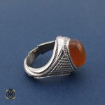 2 انگشتر عقیق یمن مردانه - کد 8418 - تصویر 2