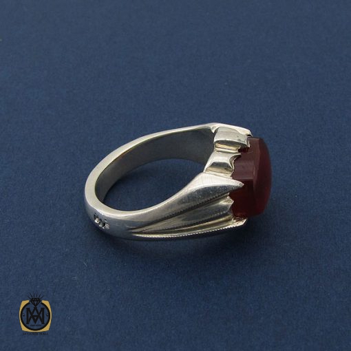 انگشتر عقیق یمن مردانه صفوی  - کد 8428 - تصویر 2