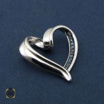 2 مدال الماس اصل زنانه طرح قلب - کد 3053 - تصویر 2