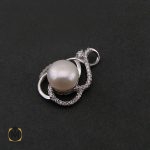 2 مدال مروارید پرورشی زنانه طرح مانیا - کد 3067 - تصویر 2