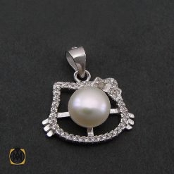 مدال مروارید پرورشی زنانه طرح کیتی - کد 3068 مدال مروارید پرورشی زنانه طرح کیتی - کد 3068