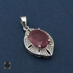 2 مدال یاقوت سرخ زنانه طرح پروا - کد 3076 - تصویر 3