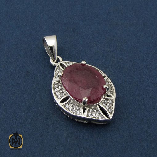 مدال یاقوت سرخ زنانه طرح پروا - کد 3076 - تصویر 3