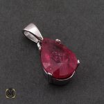 2 مدال یاقوت سرخ زنانه طرح ترگل - کد 3079 - تصویر 2
