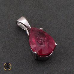 مدال یاقوت سرخ زنانه طرح ترگل - کد 3079 مدال یاقوت سرخ زنانه طرح ترگل - کد 3079