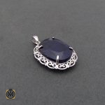 مدال یاقوت کبود زنانه مرغوب و معدنی طرح دلارام - کد 3083 - تصویر 2