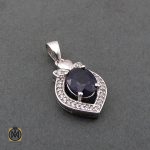2 مدال یاقوت کبود زنانه طرح رها - کد 3085 - تصویر 2