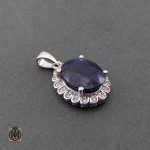 مدال یاقوت کبود زنانه طرح ژینا - کد 3087 - تصویر 2