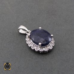 مدال یاقوت کبود زنانه طرح ژینا - کد 3087 مدال یاقوت کبود زنانه طرح ژینا - کد 3087