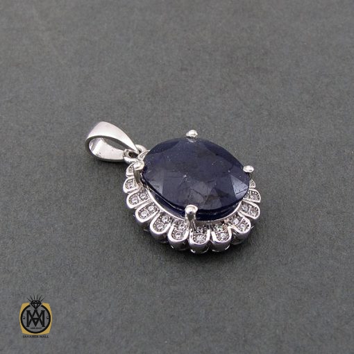 مدال یاقوت کبود زنانه طرح ژینا - کد 3087 - تصویر 2