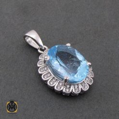 مدال توپاز آبی زنانه طرح سارا - کد 3088 مدال توپاز آبی زنانه طرح سارا - کد 3088