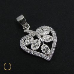 مدال نقره زنانه طرح برگ - کد 3015 مدال نقره زنانه طرح برگ - کد 3015