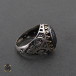 2 انگشتر حدید سینی با حکاکی ناد علی مردانه - کد 8354 - تصویر 2