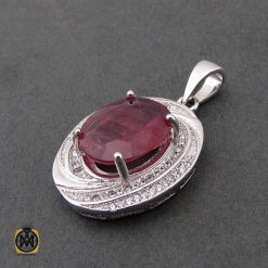 مدال یاقوت سرخ زنانه طرح شادی - کد 3091 مدال یاقوت سرخ زنانه طرح شادی - کد 3091