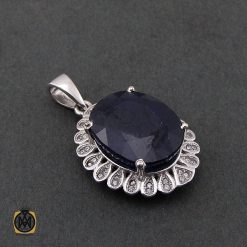 مدال یاقوت کبود زنانه طرح کیمیا - کد 3093 مدال یاقوت کبود زنانه طرح کیمیا - کد 3093