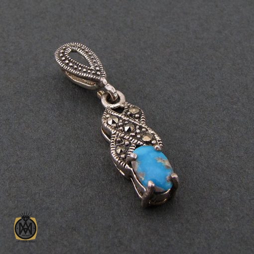 مدال فیروزه نیشابوری و مارکازیت زنانه طرح مهشید - کد 3094 - تصویر 2