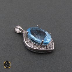 مدال توپاز آبی زنانه طرح مانیا - کد 3095 مدال توپاز آبی زنانه طرح مانیا - کد 3095
