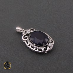 مدال یاقوت کبود زنانه طرح ملیکا - کد 3098 مدال یاقوت کبود زنانه طرح ملیکا - کد 3098