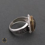 2 انگشتر حدید سینی با حکاکی بسم الله الرحمن الرحیم مردانه - کد 8355 - تصویر 2