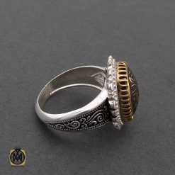 انگشتر حدید سینی با حکاکی بسم الله الرحمن الرحیم مردانه - کد 8355 انگشتر حدید سینی با حکاکی بسم الله الرحمن الرحیم مردانه - کد 8355