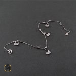 2 خلخال نقره طرح قلب زنانه - کد 1079 - تصویر 2