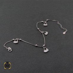 خلخال نقره طرح قلب زنانه - کد 1079 خلخال نقره طرح قلب زنانه - کد 1079