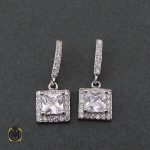 2 گوشواره نقره زنانه طرح آفرین - کد 5038 - تصویر 2