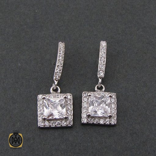 گوشواره نقره زنانه طرح آفرین - کد 5038 - تصویر 2